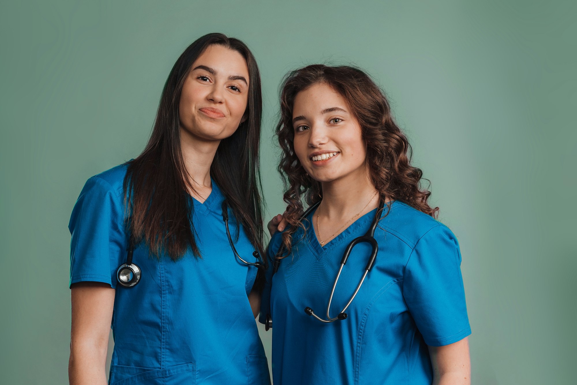 Portrait of young medical staff, studio shoot.